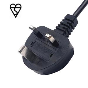 China 3 Pin UK Power Cord Plug To IEC 320 C13 BS1363 Certificate 0.5m 0.75m 1m factory