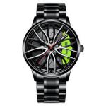 Car Wheel Hub Leather Strap Wrist Watch For Men 3ATM 22cm
