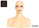 African American Mannequin Head With Shoulders 20.9 inch Head circumference