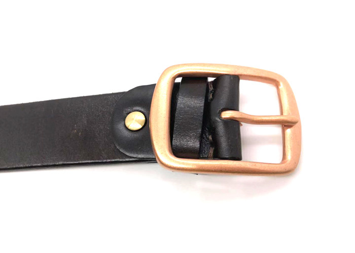Men 's Fashion Casual Cowhide Leather Belt With Copper Plating Buckle
