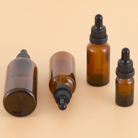 Customizable Essential Oil Dropper Bottles 10ml 20ml 30ml Amber Glass For Cosmetic