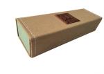 Custom Foldable Rucksack Fabric Semi Hard Glasses Case Box With Leather Label