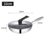 High Capacity Honeycomb Kitchen Frypan Non Stick Stainless Steel With Lid
