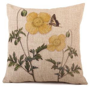 China Outdoor Decorative Throw Pillow Covers Case Birds Décor Vintage Spring Cushion Cotton Linen 18x18 Couch Sofa factory