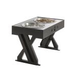 Gravity Stainless Steel Dog Bowls With Stand Three Heights Adjustable