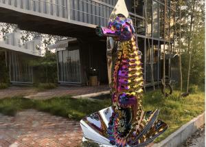 China Large Lifelike Seahorse Sculpture Stainless Steel On Shell For Outdoor factory
