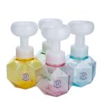200ml Plastic Pink/Green/Yellow/Blue Rhombus Clear Bottle With White Pump For