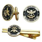 Custom Cufflink Tie Clips Set Soft Enamel Color For Men'S Suit Shirt