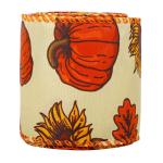 Thanks Giving Day Printed Burlap Ribbon 63mm Personalized Cotton Ribbon