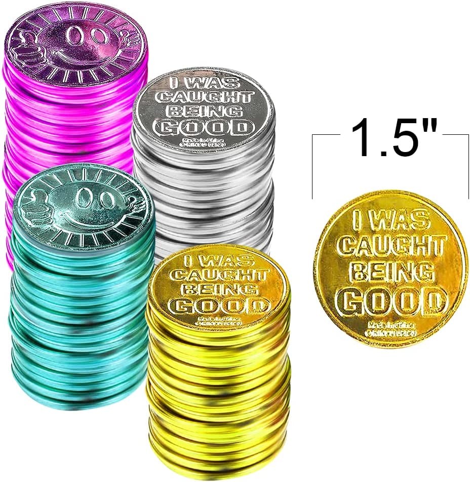ArtCreativity Colorful Coin Collection Plastic Token for Ideal School Reward and Prize from Mom to Kids Ages