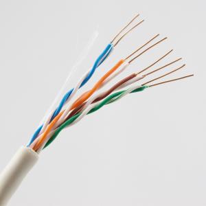 China UTP Solid Bare Copper Cat5e Lan Cable 4 Pairs CCA Conductor PVC Jacket factory
