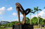 Color Painted Outdoor Bronze Sculpture , Abstract Modern Bronze Sculpture