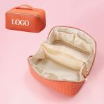 Customized New Arrival Luxury Portable Pu Large White Leather Travel Toiletry