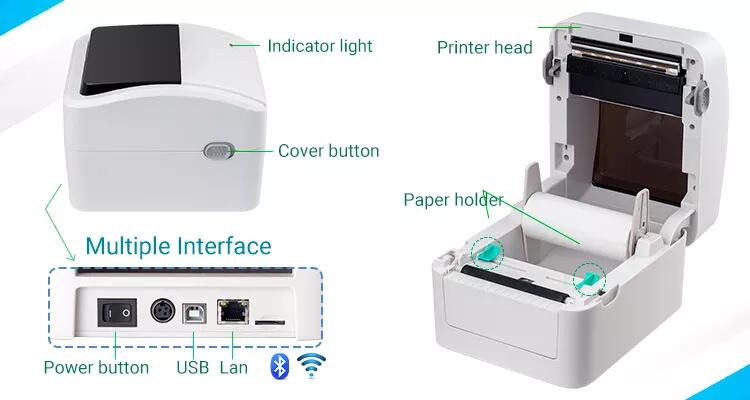 4x6 Barcode Label Roll Thermal Shipping Label Printer