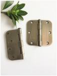 Round Corner Exterior Door Hinges Security Antique Copper 3.0mm Thickness
