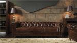 Oversized Top Grain Leather Sofa , Modern 3 Seater Leather Sofa Brown Long