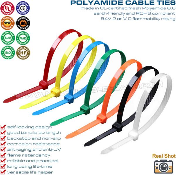 Cable Ties 4.8x300mm Plastic Zip Cable Tie, Ø3.5~80mm Adjustable PA Nylon 66