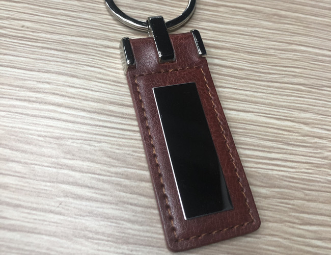 Promotional Custom Leather Keyring Debossing Personalized Logo Zinc Alloy Material