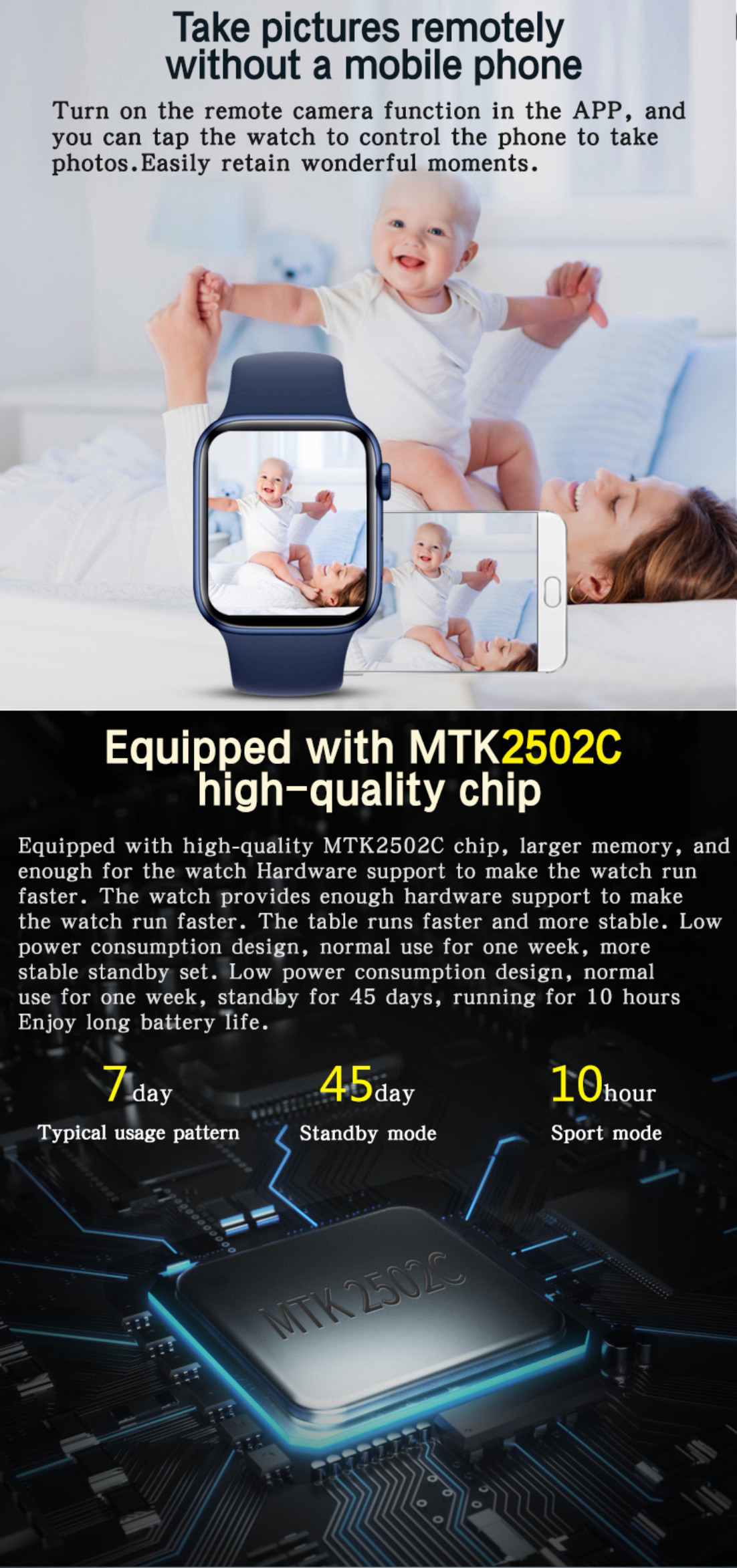 1.75 Inch Ble 3.0 Full Touch Fitness Tracker GTS Blood Pressure Smartwatch