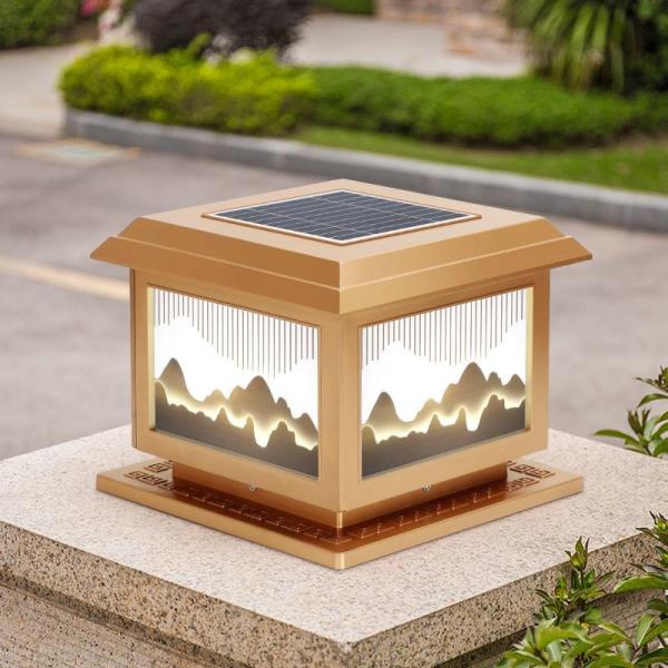 China Moisture Proof Solar Pillar Light 12W Solar Outdoor Column Lights For villa garden factory