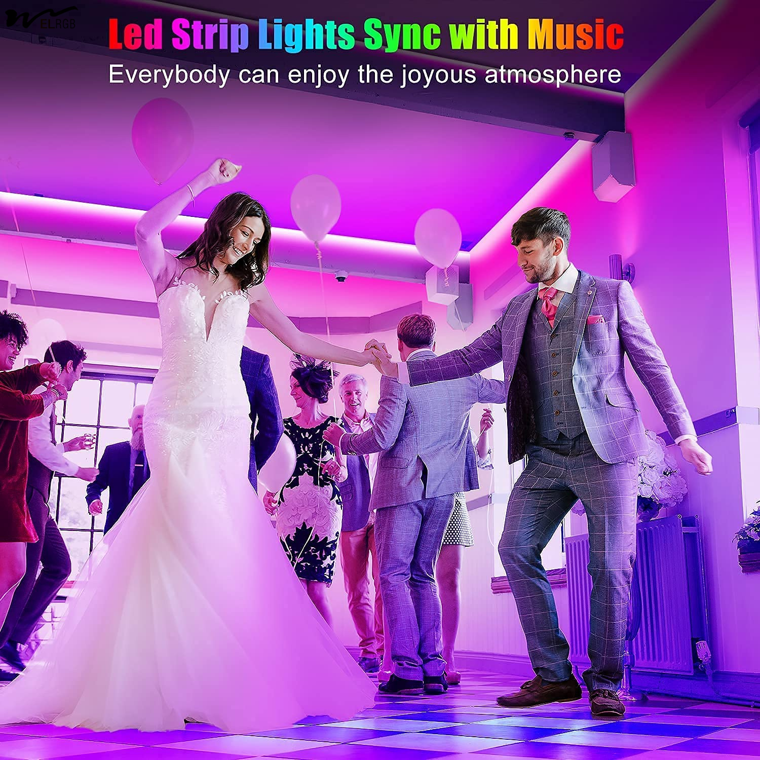 Bluetooth Smart APP Control and Auto CAD Layout 50ft LED Strip Lights for Bedroom