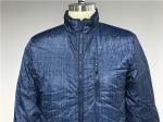 Chunky Denim Look Polyester Nylon Wadded Puffer Jacket With Rib Detail TW64465