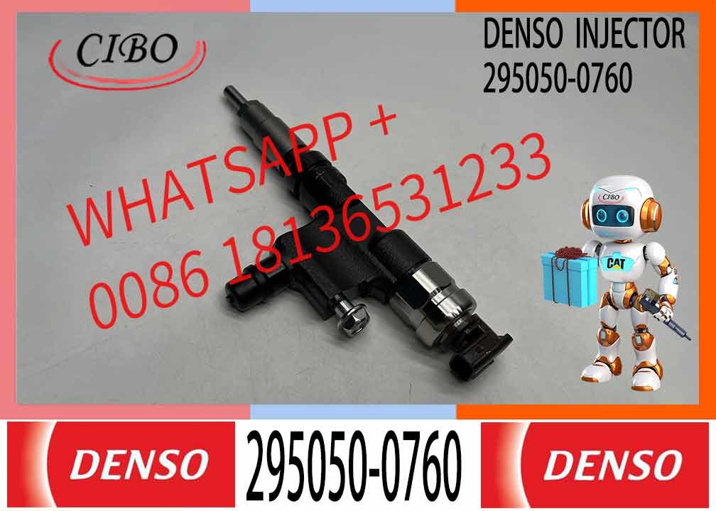 Common Rail Fuel Injector 295050-0760 for HINO N04C EURO4 Dutro 300 Series 23670-E0380 Excavator