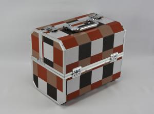 China PU Leather Aluminum Cosmetic Case Two Locks And One Handle Size 300 * 220 * 245mm factory