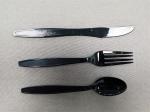 7 Inch Disposable Cutlery High Quality Wedding Western Disposable Black Plastic