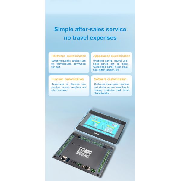 Coolmay EX3G-80 All in One PLC HMI All in One 10 inch Compatible FX3G FX3U FX3S GX Works2 AI AO Com Port DIY Support MODBUS RTU for industrial