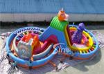 Giant blow up Cowbell Inflatable fun park with obstacle course racing lanes for