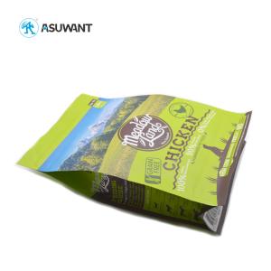 China Pet Food Plastic Zipper Flat Bottom Bag For Dog Cat Chicken Bird Rabbit Food factory
