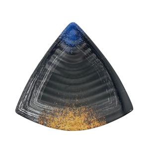 China Irregular Triangle Melamine Sushi Plate Black Color Food Serving factory