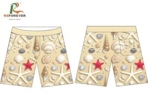 China Water Repellent Printed Board Shorts Full Sublimation Design Seashells / Starfish factory
