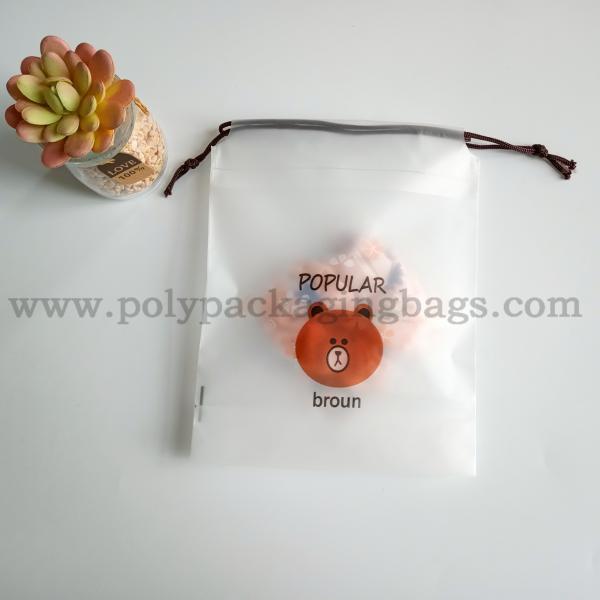 China Translucent PE EVA Drawstring Plastic Pouches For Towels Socks factory