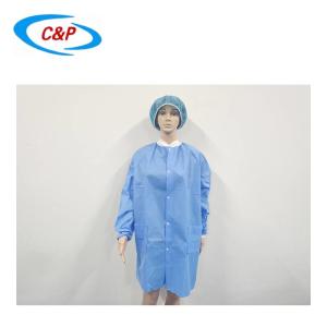 China Industrial Disposable Blue Laboratory Coat With SMS Material Construction factory