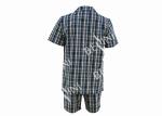 Anti Pilling Mens Luxury Sleepwear Woven Cotton Poplin Yarn Dyed Pajamas Shorts