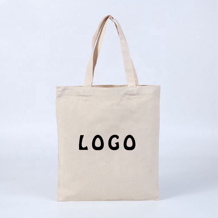 Exhibition Custom Printed Eco Recycled Blank Shopping Bag Plain Organic Cotton Canvas Tote Bag With Logo