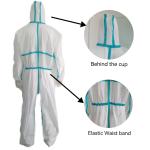 Disposable Protective SMS Nonwoven Coverall with Heat Taped Seam and Stick Strip