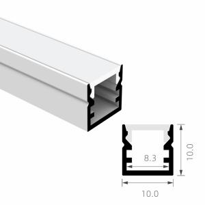 China PC Sandblasting LED Strip Aluminium Profile T8 Frosted 10×10mm factory