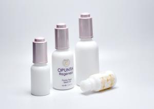 China Jade White Opaque Glass Bottles With Push Button Dropper Cap, Opal Glass Serum Bottles, Cosmetic Bottles Wholesale factory
