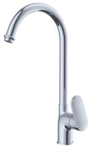 China Chrome Polished Brass Kitchen Mixer Tap Bubbler Outlet Single Handle , Household Faucets factory