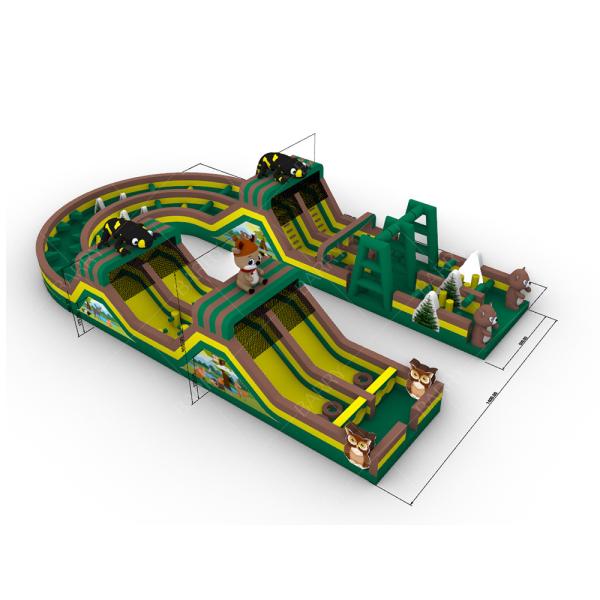 Giant Inflatable Jumping Bouncer Slide Obstacle Course Inflatable Game Obstacle