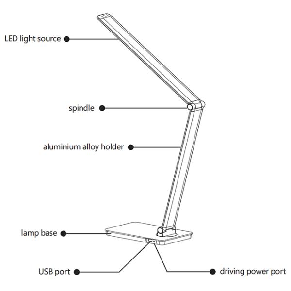 ABS Foldable Eye Protection metal led table lamp compatible with Amazon Alexa