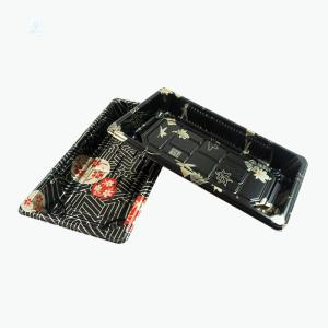 Take Out Rectangular Food Packaging Serving Sushi Tray With Lid