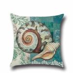 Beach Throw Pillow Covers Sea Theme Sea Horse-Seashell-Fish-Starfish Nautical