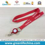Custom Printed Silkscreen Printing Logo Working Lanyard Holder w/Leather Card