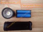 Zoomable Tactical Rail Mount Flashlight , Rechargeable Tactical Flashlight