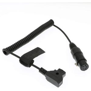 XLR 4 Pin Female To D Tap Coiled Power Cable For Practilite 602 DSLR Camcorder