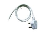 South African White 3 Round Pin Power Cord without stopper 0.5m-10m copper power